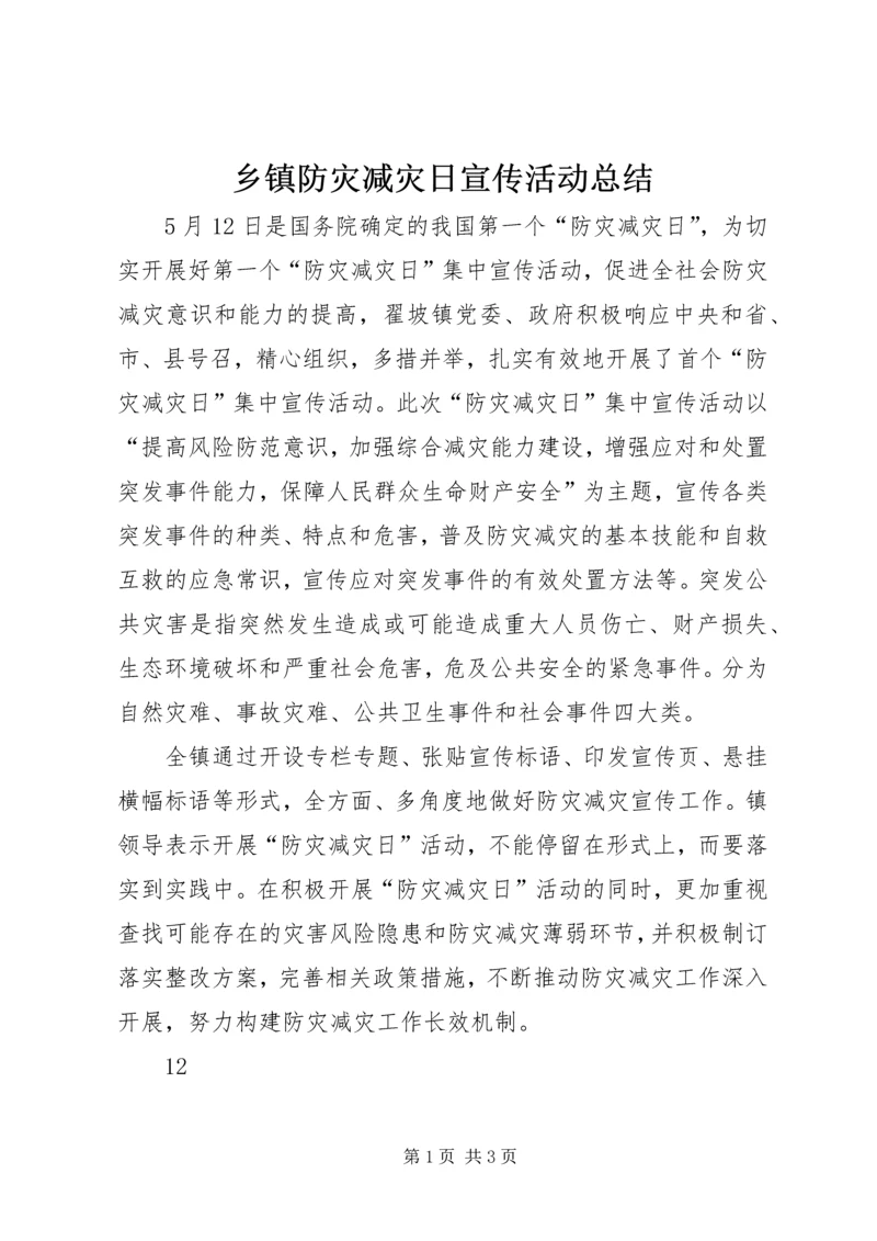 乡镇防灾减灾日宣传活动总结_1.docx