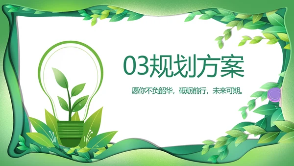 绿色清新环保节能工作总结汇报动态PPT