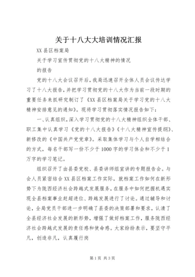 关于十八大大培训情况汇报.docx