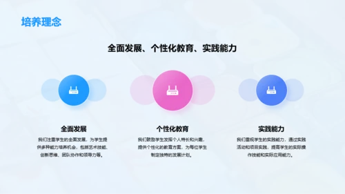 蓝粉色简约扁平艺术课程展示相册PPT模板