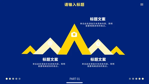 蓝黄极简高级商务工作汇报PPT模板
