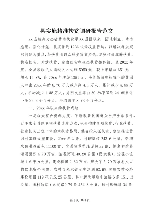 县实施精准扶贫调研报告范文.docx