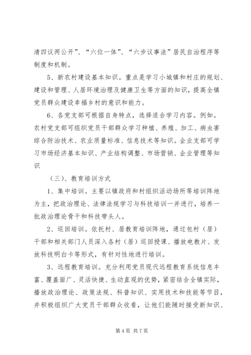 镇“夺红旗、创先进、争标兵”活动党员干部教育培训方案 (2).docx
