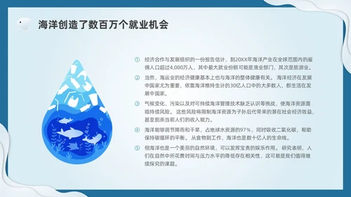 插画剪纸海洋保护科普宣传PPT课件核污水