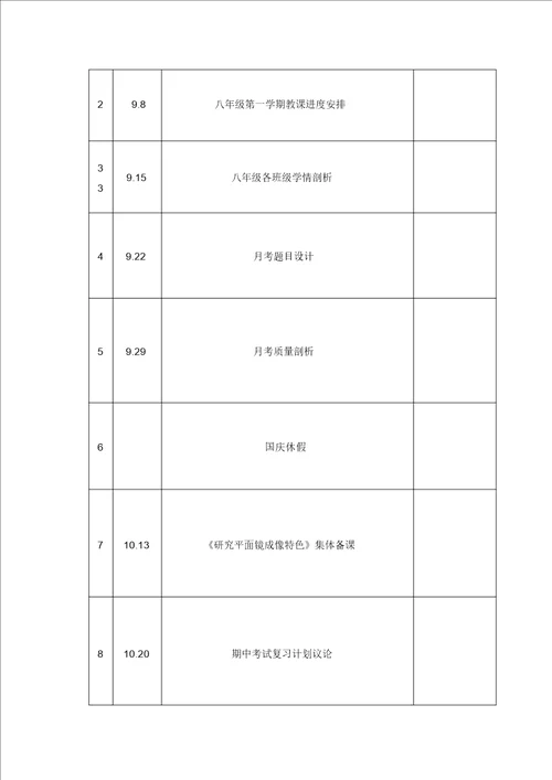 八年级物理备课组工作计划