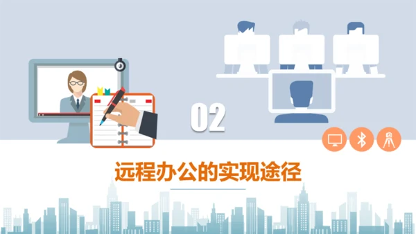 互联网PC电脑远程办公通用PPT模板
