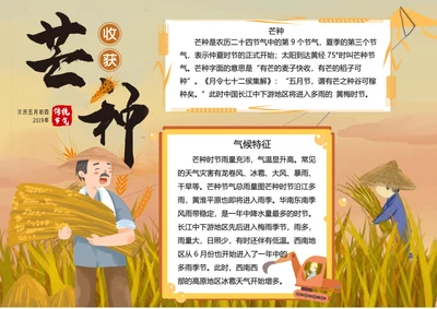 二十四节气芒种word小报