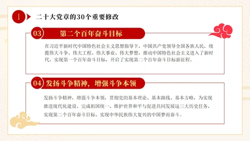 简约学习二十大党章的重要修改PPT模板