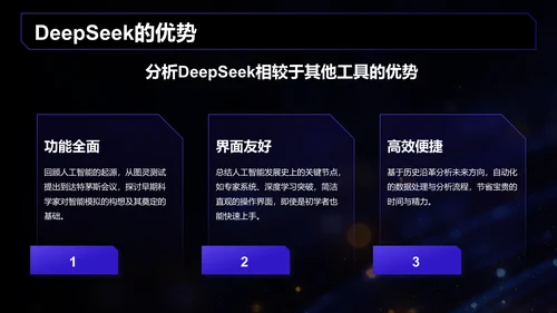 蓝色科技风DeepSeek实用功能快速上手指南PPT模板