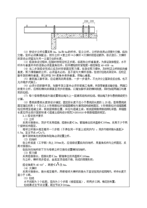 住宅脚手架搭设施工技术交底详细