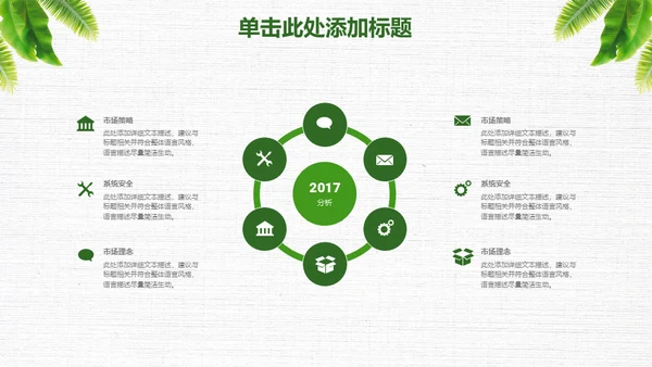 绿叶年度工作总结通用PPT模板