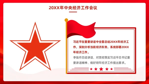 红色党政风中央经济工作会议PPT模板