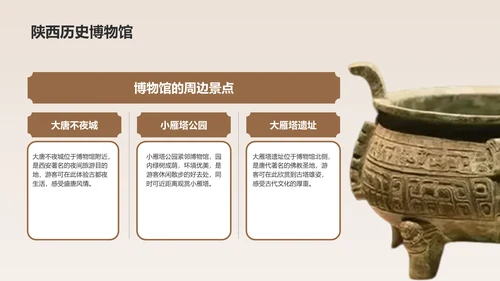 橙色复古风西安热门历史景点深度游计划PPT模板
