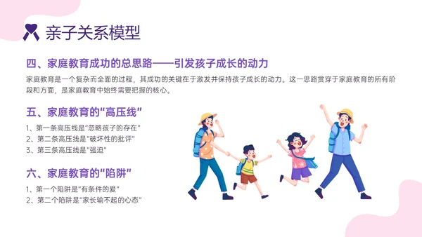 红紫色简约插画卡通风格亲子关系培训PPT课件