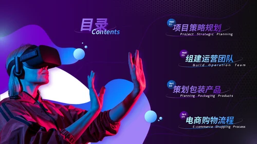 VR游戏电商互联网潮品节运营方案通用PPT模板