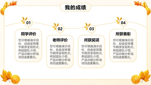 橙色小清新班委竞选自我介绍PPT模板