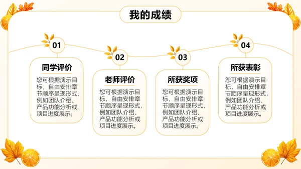 橙色小清新班委竞选自我介绍PPT模板