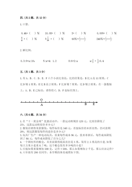 小学毕业班数学检测题及参考答案（满分必刷）.docx