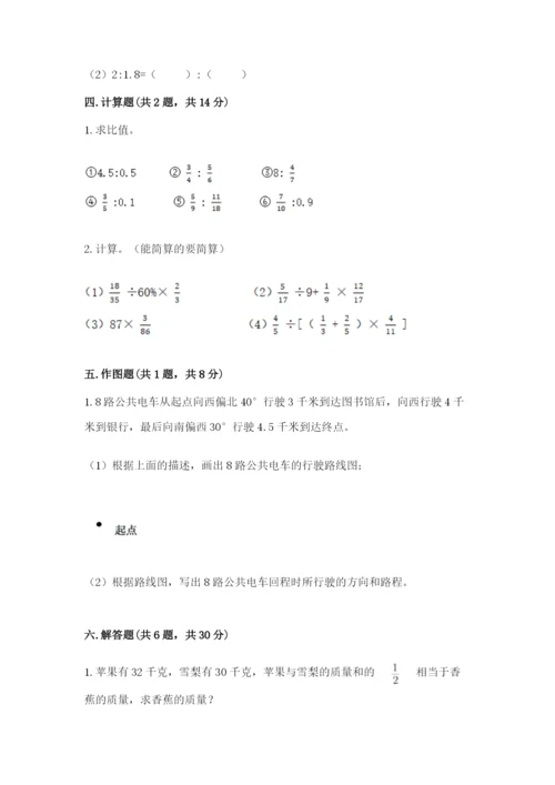 2022人教版六年级上册数学期末测试卷（巩固）word版.docx