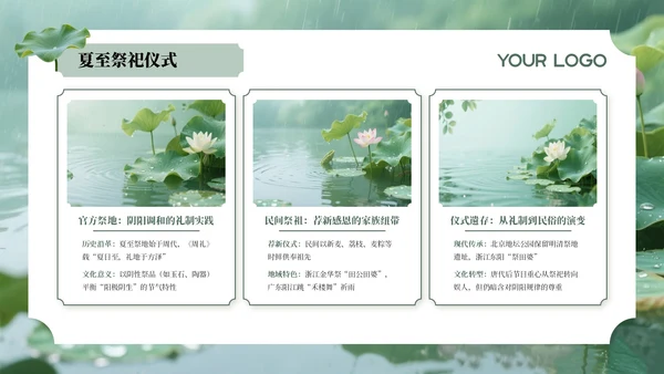 绿色夏至节气介绍通用PPT模板