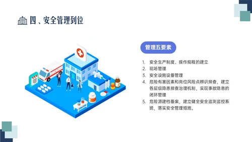 蓝绿色清新简约插画医院安全生产培训PPT课件安全教育