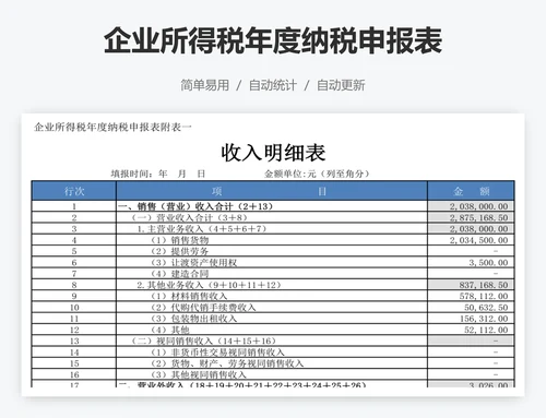 企业所得税年度纳税申报表