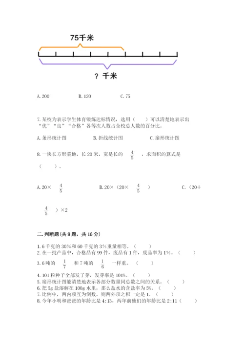小学六年级上册数学期末考试卷附参考答案（名师推荐）.docx