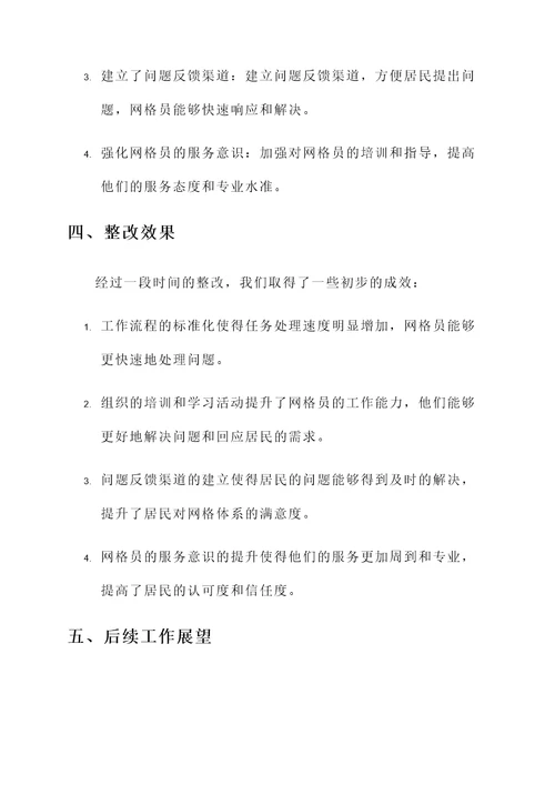 网格体系整改情况汇报