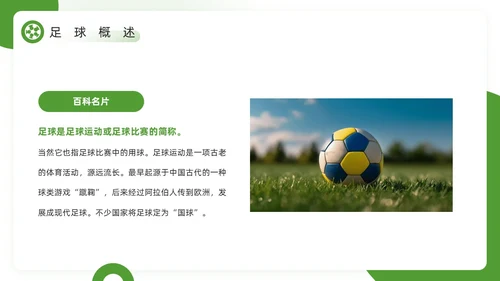 绿色简约风欢迎走进足球世界PPT模板