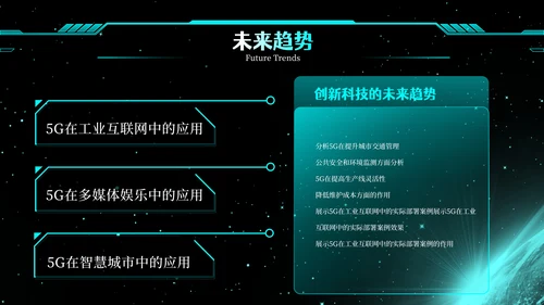 蓝绿色简约创新科技风格PPT模版