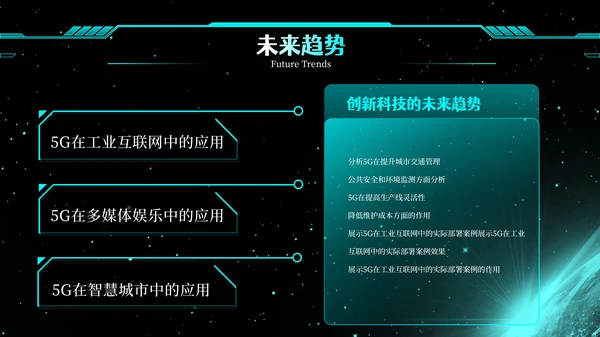 蓝绿色简约创新科技风格PPT模版