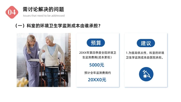 蓝色商务简约风格医院感染管理委员会会议商务通用PPT院感知识培训
