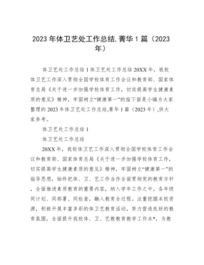 2023年体卫艺处工作总结,菁华1篇（2023年）.docx