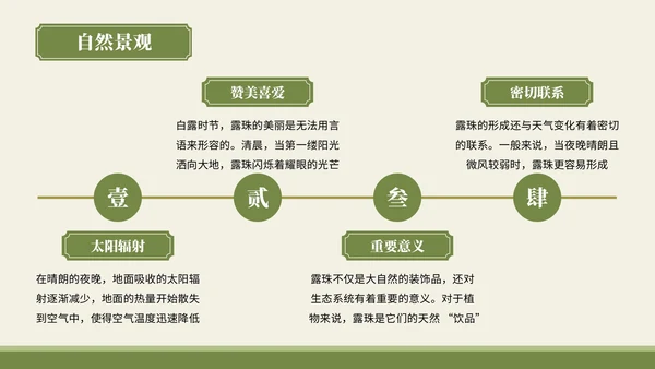 绿色中国风风格白露秋俗韵味悠长PPT模板