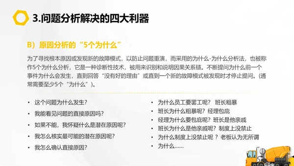黄黑插画风现场管理PPT模板