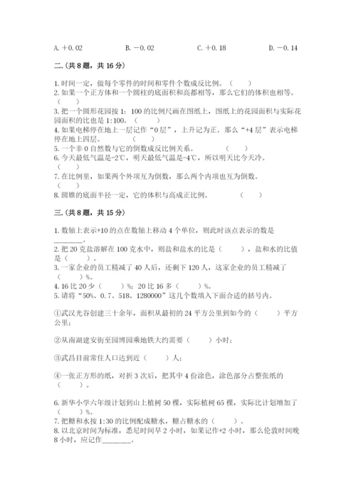 苏教版六年级数学小升初试卷带答案（黄金题型）.docx