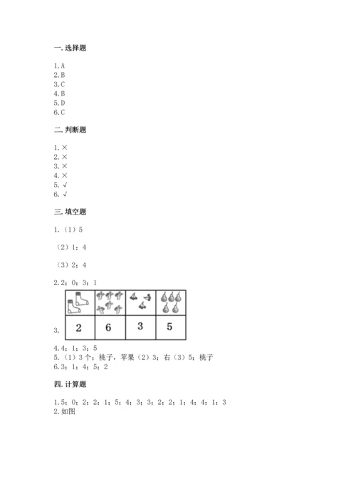 北师大版一年级上册数学期中测试卷及参考答案ab卷.docx