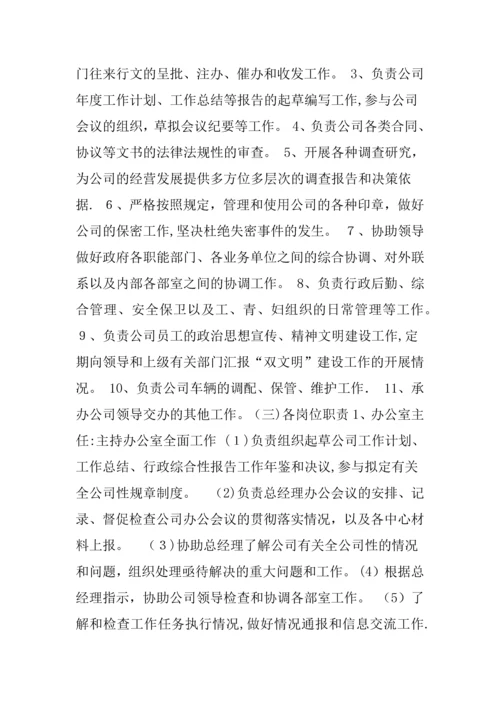 城投公司规章制度实用大全第二篇-公司组织结构及职责.docx