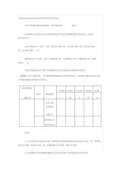 高新技术企业认定财务成长性指标的计算方法