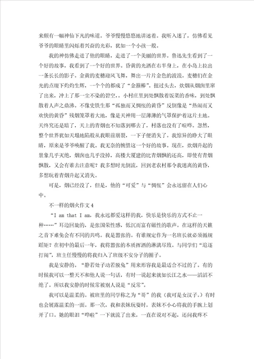 不一样的烟火作文十篇