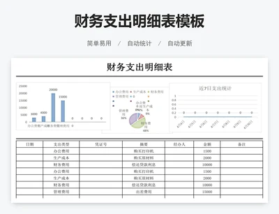 财务支出明细表模板
