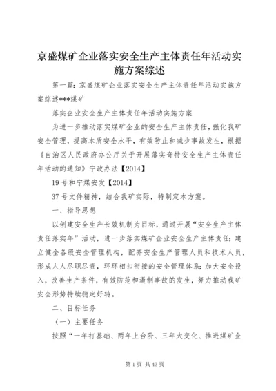 京盛煤矿企业落实安全生产主体责任年活动实施方案综述.docx