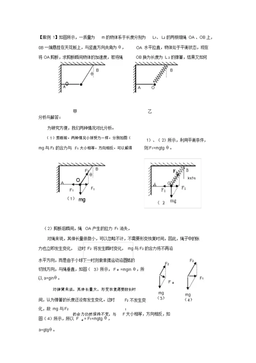 2022年高三物理高考总复习学案17：绳子、弹簧和杆产生的弹力特点