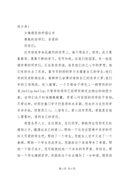 乡镇捐资助学倡议书范文.docx