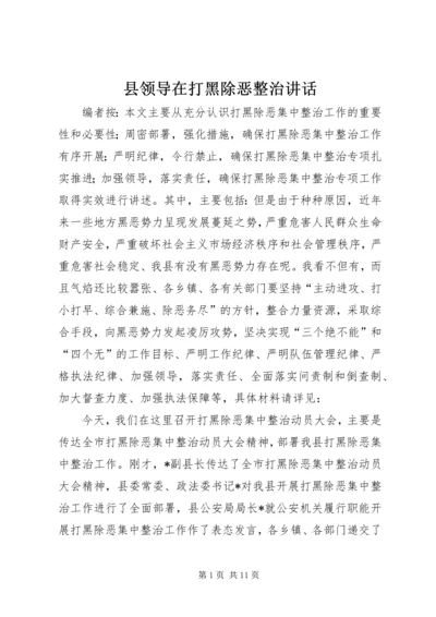 县领导在打黑除恶整治讲话.docx