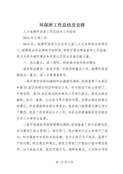 环保所工作总结及安排 (2).docx