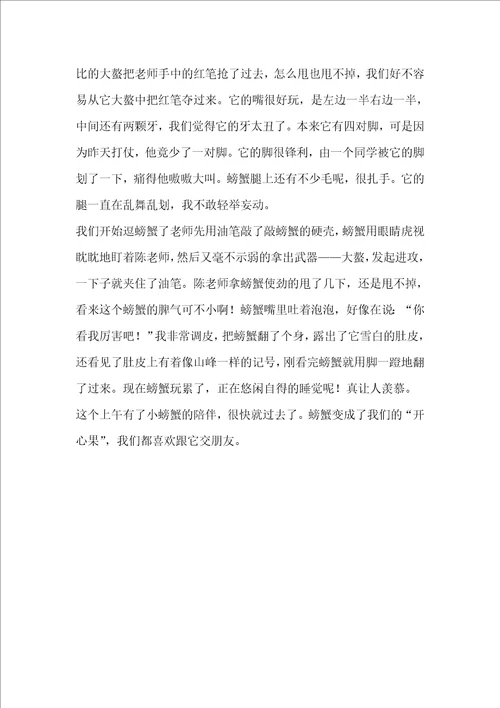 写螃蟹的作文