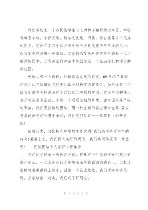 民族团结个人学习心得体会.docx