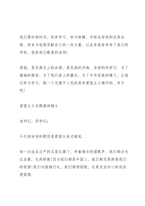 爱国主义专题演讲稿五篇.docx