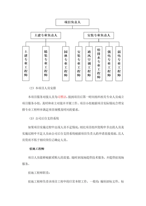 造价咨询服务项目实施组织机构管理模式方案